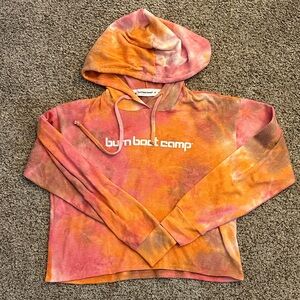 Burn Boot Camp Tie-Dye Cropped Hoodie with Logo